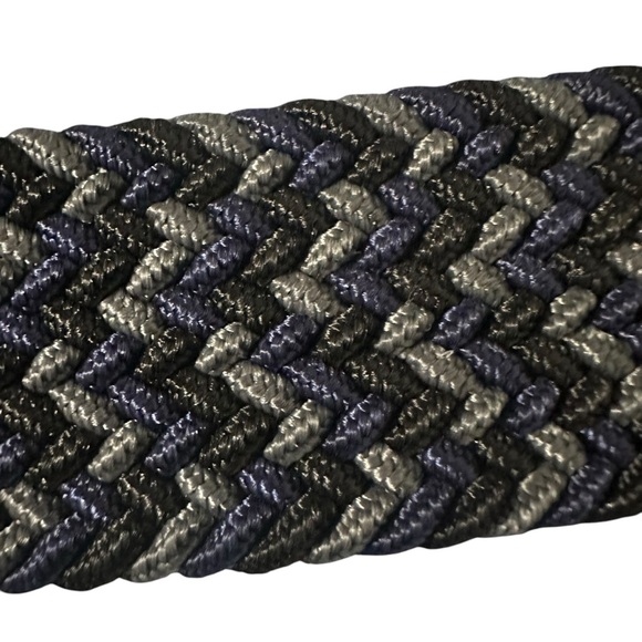 Men's Leather Belt made in Dominican Republic bungee cord, blue, black, grey - Picture 1 of 5